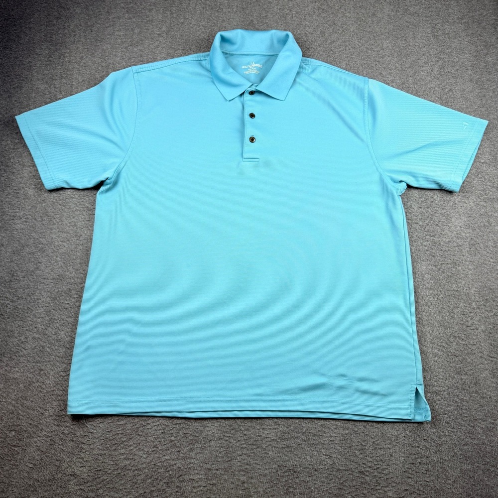 Grand Slam‎ Golf Men's XXL Aqua Blue Short Sleeve Performance Polo Shirt